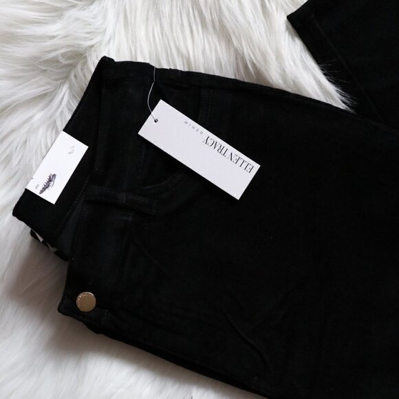 NEW Ellen Tracy Black Velvet Textured Skinny Jeans Size 8 - Picture 2 of 6